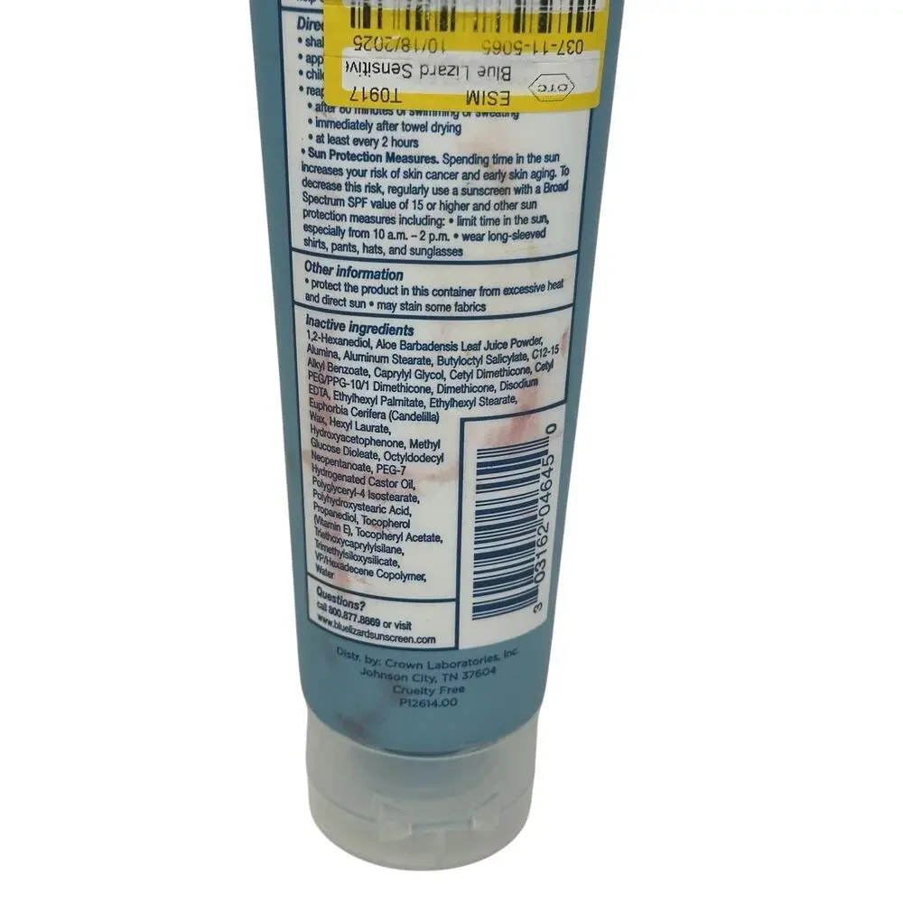 Blue Lizard Sensitive Mineral Sunscreen With Aloe 50spf Water Resistant 5 oz